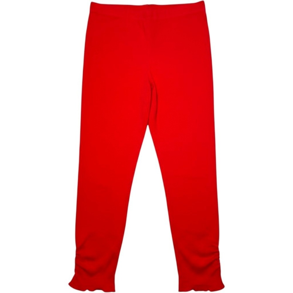 ATTYRE Ruffle Hem Capri Pants Womens 6P Coral Pull On Stretch Ankle Trousers